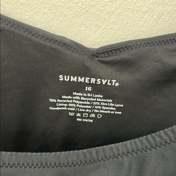 Summersalt Black One-Piece Swimsuit with Flutter Straps, Size 16 - Picture 5 of 5